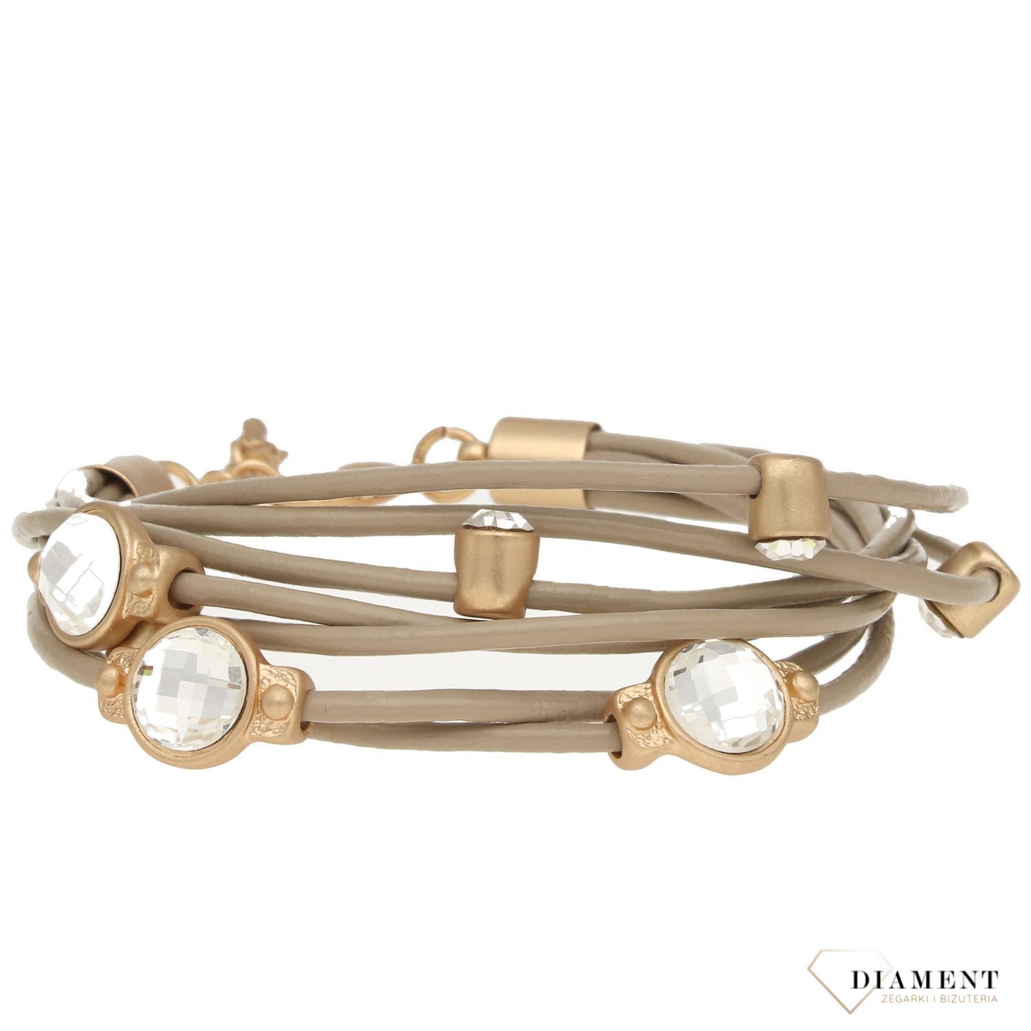 Bransoletka damska beżowa z cyrkoniami By dziubeka✓ Biżuteria damska✓ Prezent dla mamy✓ Biżuteria na prezent ✓ Prezent na Walentynki4.jpg