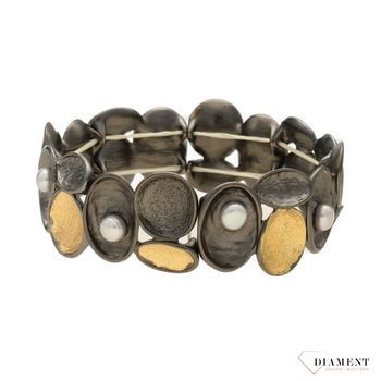 Bransoletka damska metalowa z perłami ' Art Deco ' DIA-BRA-0195-MET  (2).jpg