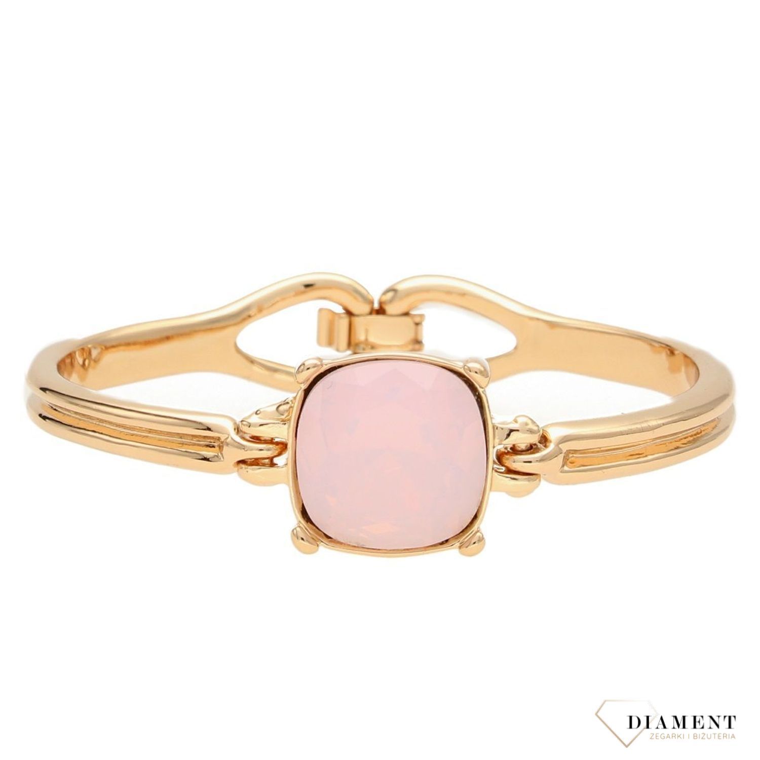 Bransoletka damska pozłacana różowy kwarc DIA-BRA-0197-MET (1).jpg