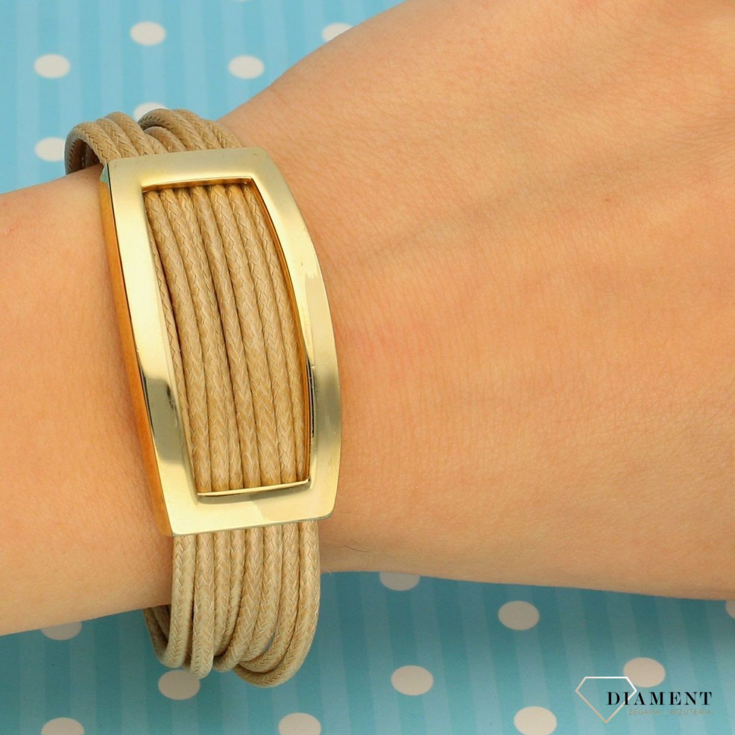 Bransoletka damska 'cienkie paseczki z klamrą' DIA-BRA-0198-MET (1).jpg