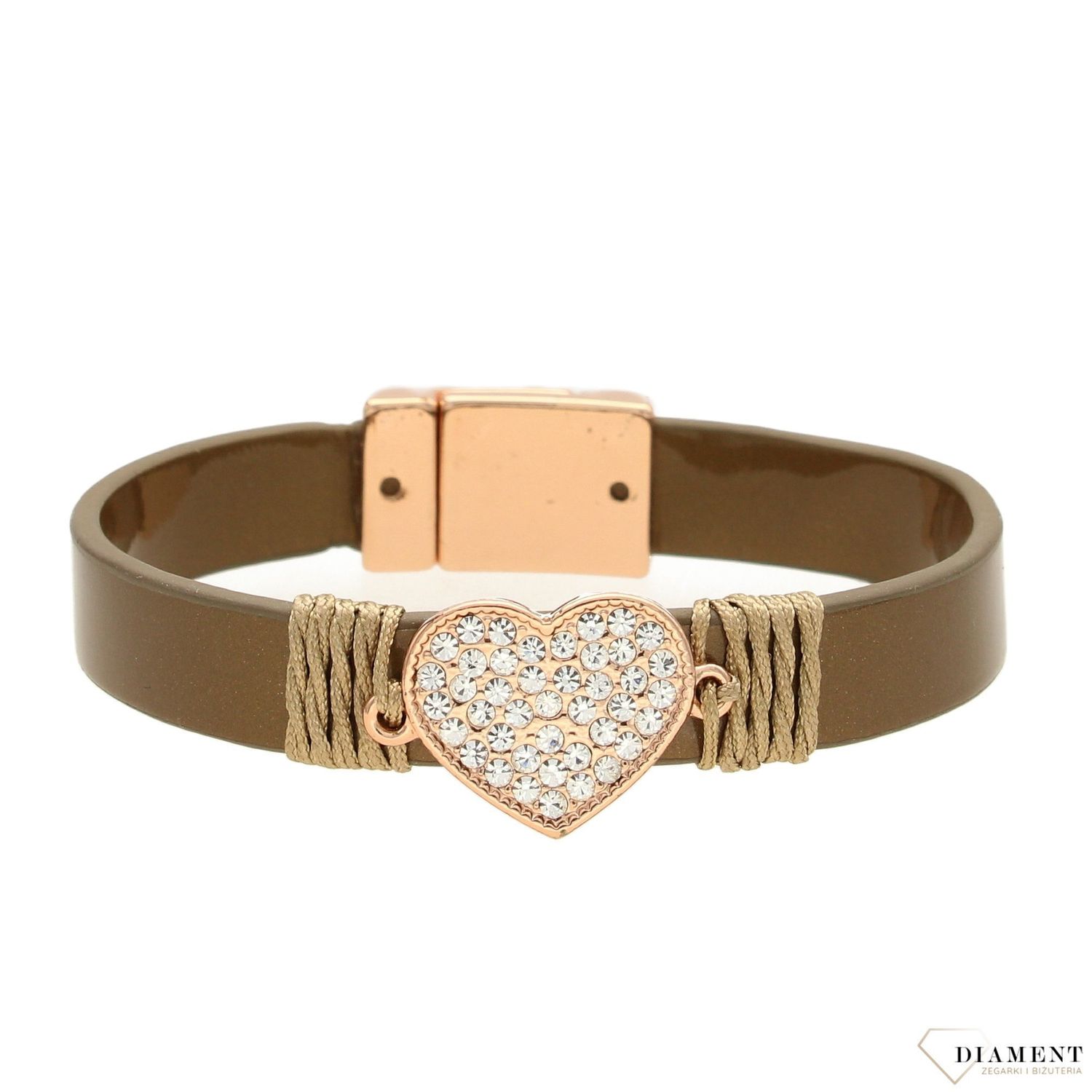 Bransoletka damska pasek ozdobiony sercem z cyrkonią (1).jpg
