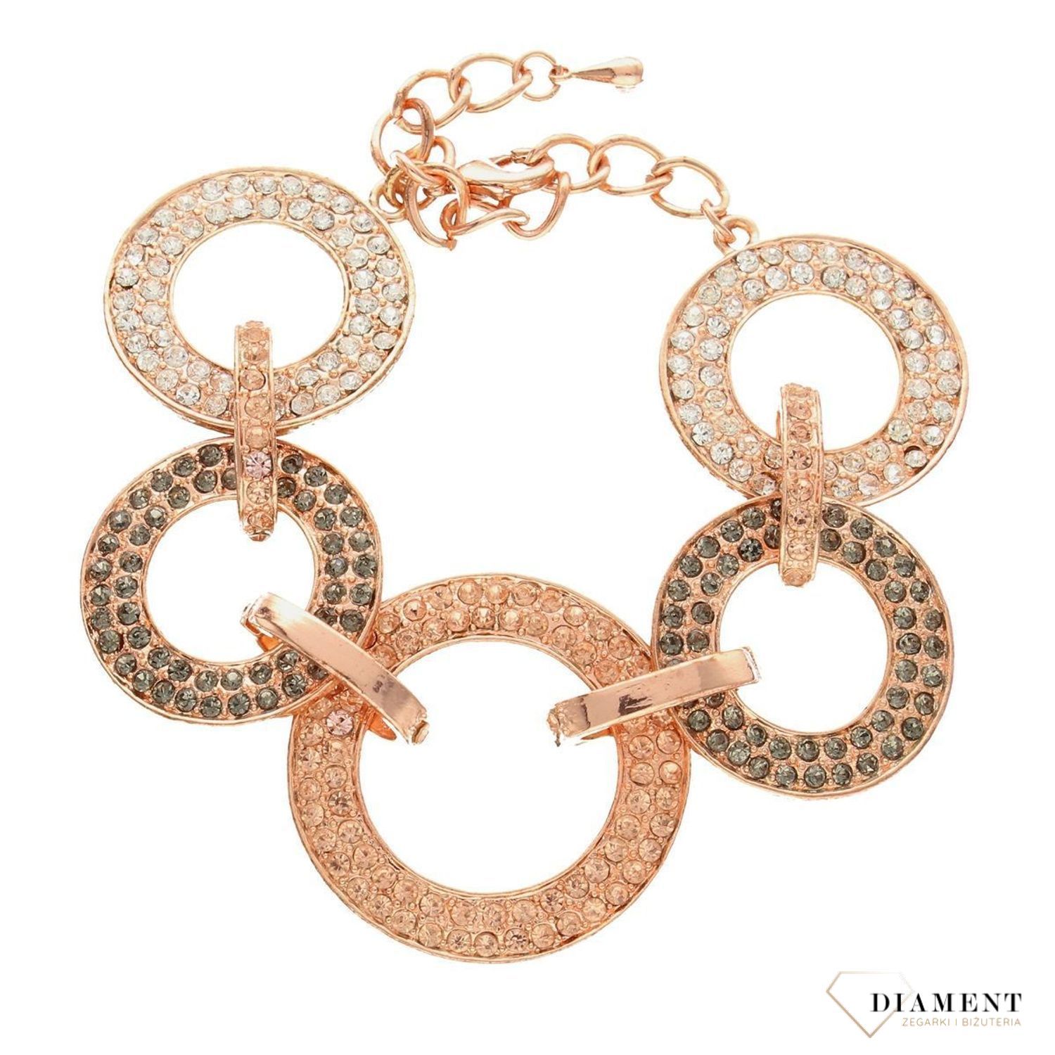Bransoletka damska duże koła różowe złoto z cyrkonią DIA-BRA-0207-MET  (1).jpg