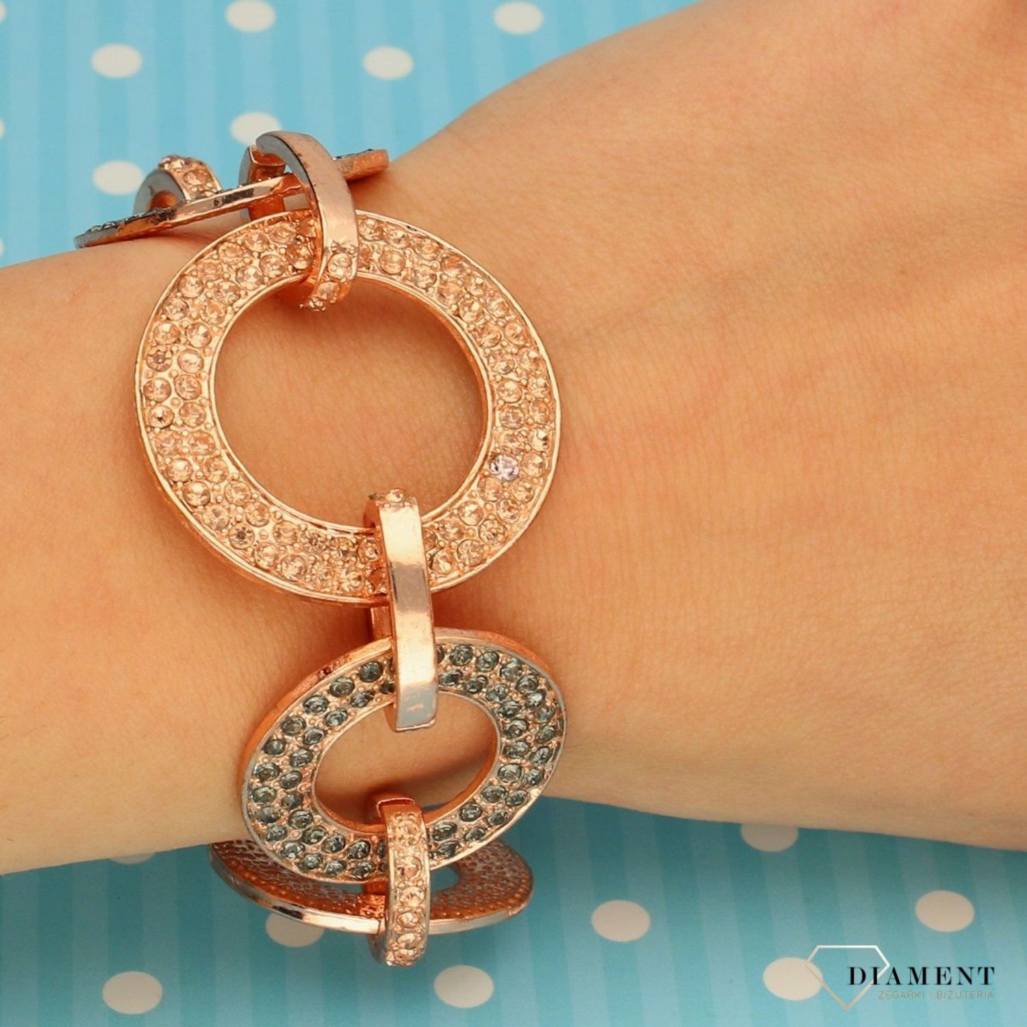Bransoletka damska duże koła różowe złoto z cyrkonią DIA-BRA-0207-MET  (1).jpg
