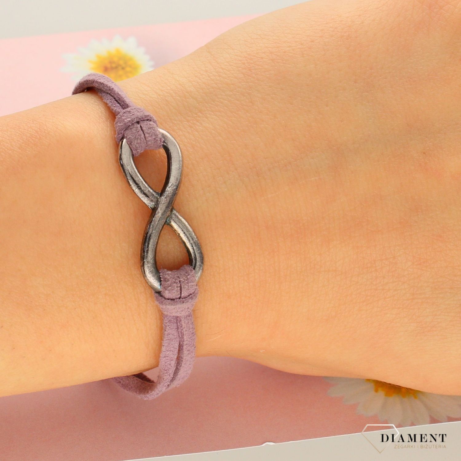 Bransoletka damska fioletowa nieskończoność Infinity By Dziubeka (1).jpg