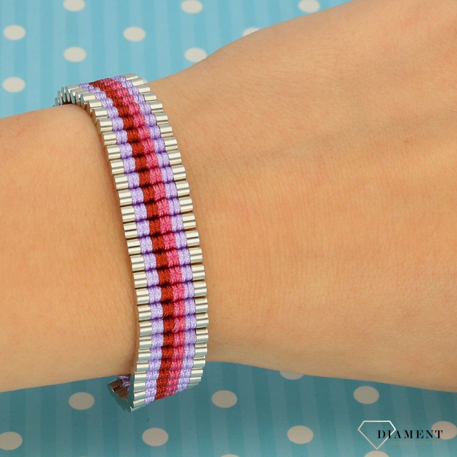 Bransoletka damska plecionka z sznureczka DIA-BRA-0223-INNE (1).jpg