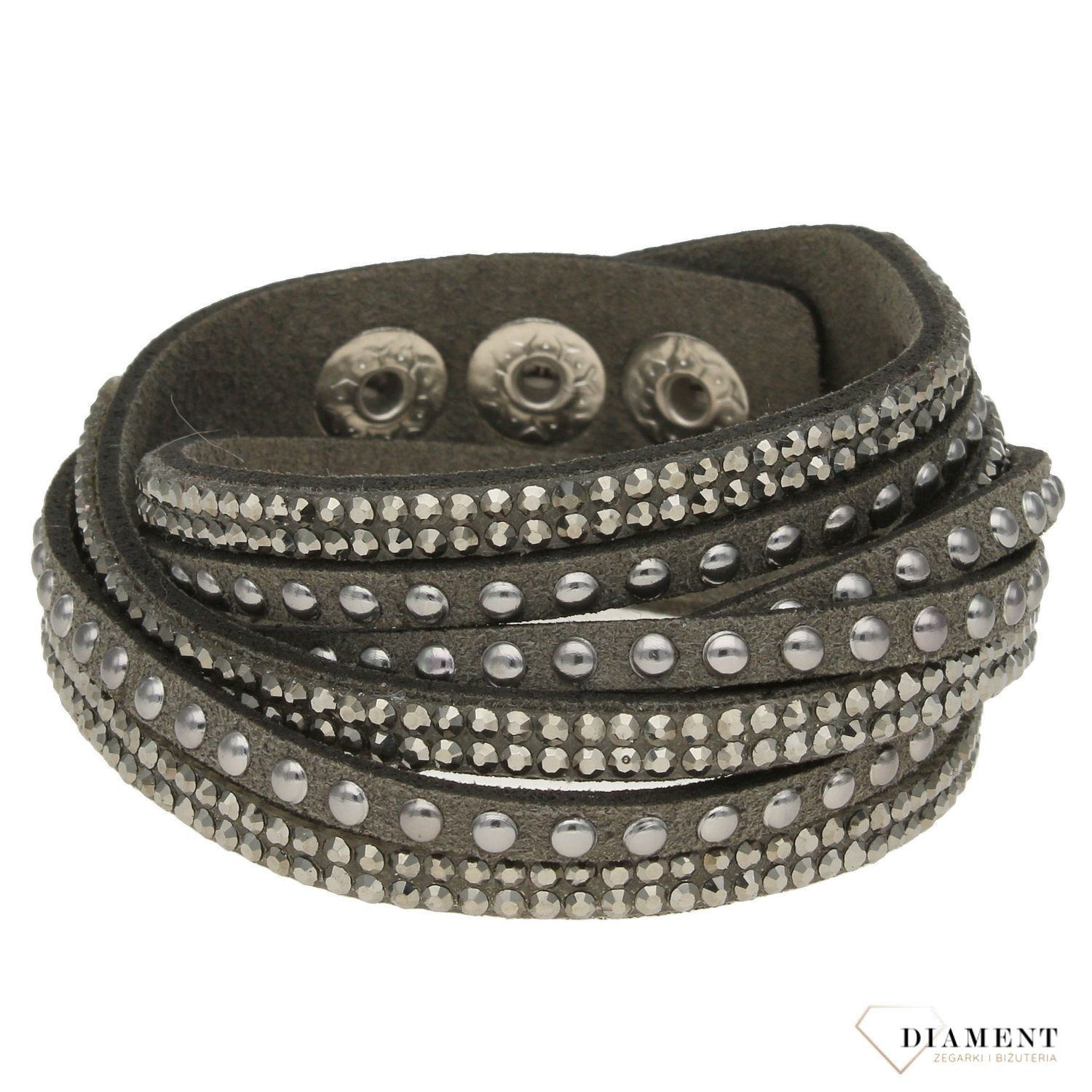 Bransoletka jak Swarovski By Dziubeka z szarymi kryształkami Bransoletki damskie By Dziubeka Polski Producent Biżuterii Prezent dla mamy3.jpg