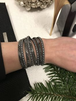 Bransoletka jak Swarovski By Dziubeka z szarymi kryształkami Bransoletki damskie By Dziubeka Polski Producent Biżuterii Prezent dla mamy (2).jpg