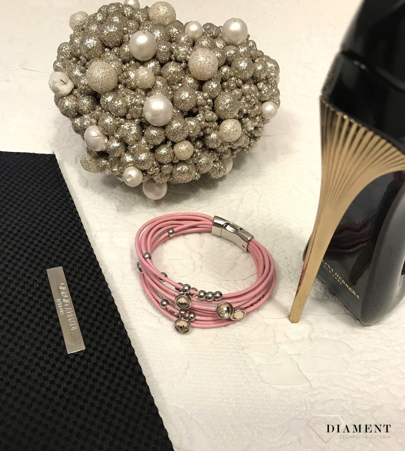Bransoletka damska różowa z kuleczkami By dziubeka 5.jpg