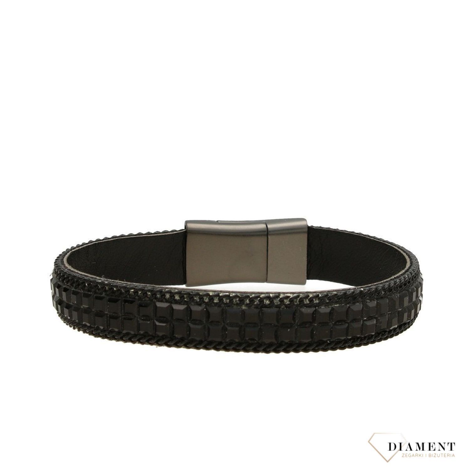 Bransoletka damska czarna z cyrkonią DIA-BRA-0232-INNE (1).jpg