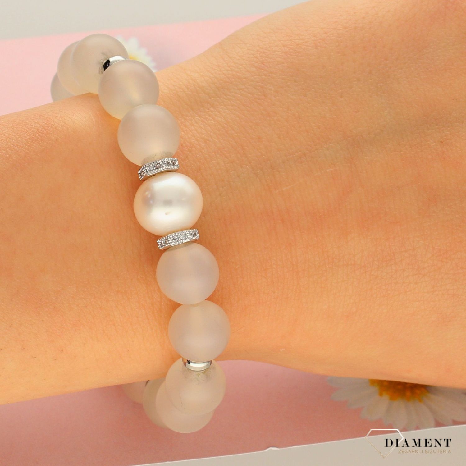 Bransoletka z koralików na gumce w jasnych kolorach BY DZIUBEKA DIA-BRA-0268-INNE (1).jpg