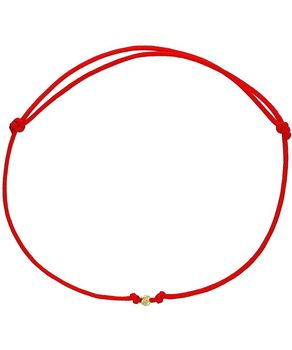 Bransoletka szczęścia złota 585 na czerwonym sznurku – mini kuleczka, regulowana,.jpg