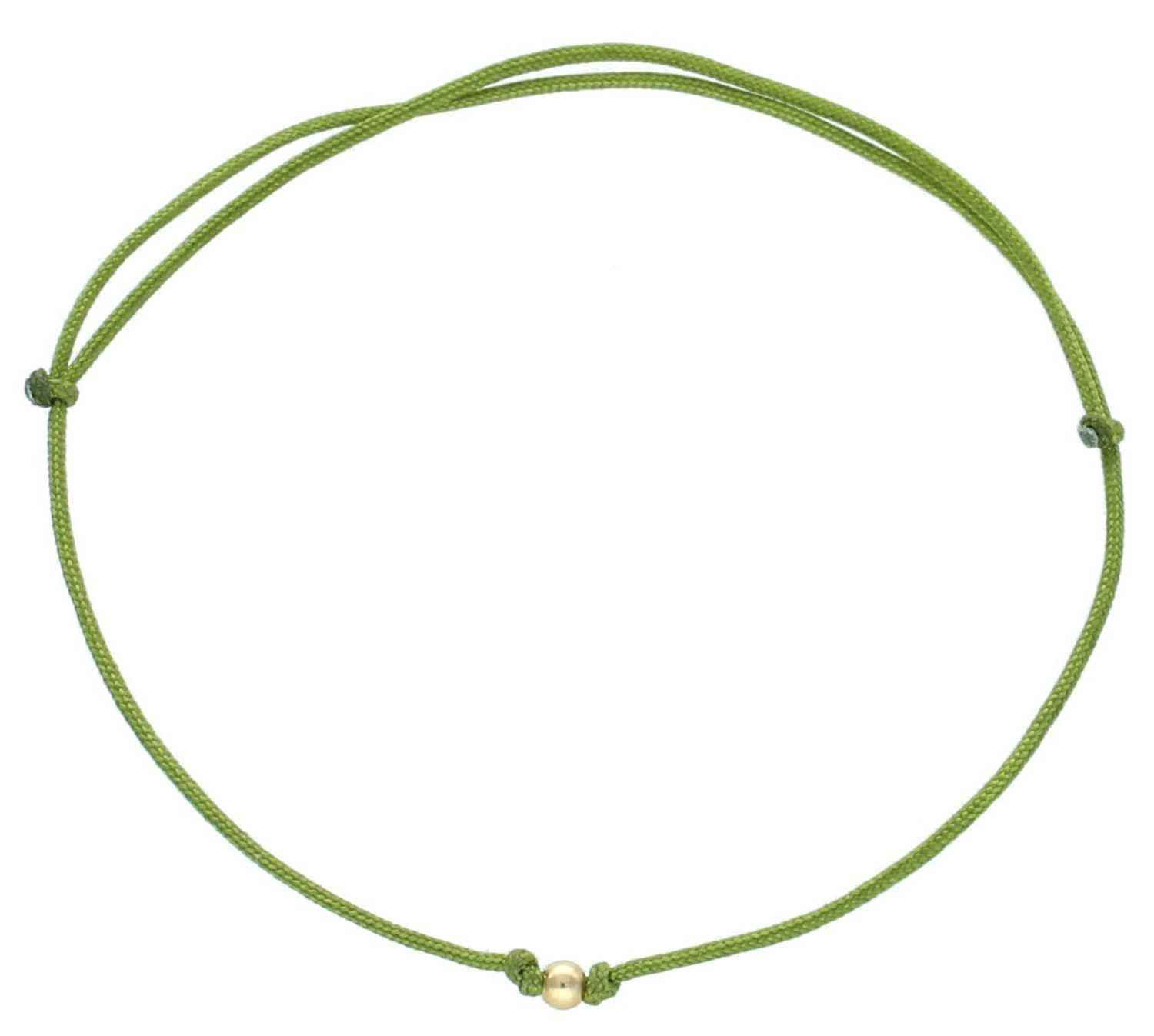 Bransoletka złota kuleczka na sznureczku zielonym pr 585, DIA-BRA-0282GREEN-585 Bransoleta złota z zielonym sznurkiem to bardzo modny, nowoczesny akcent dla kobiet lubiących podkreślać swoją indywidualność1.jpg