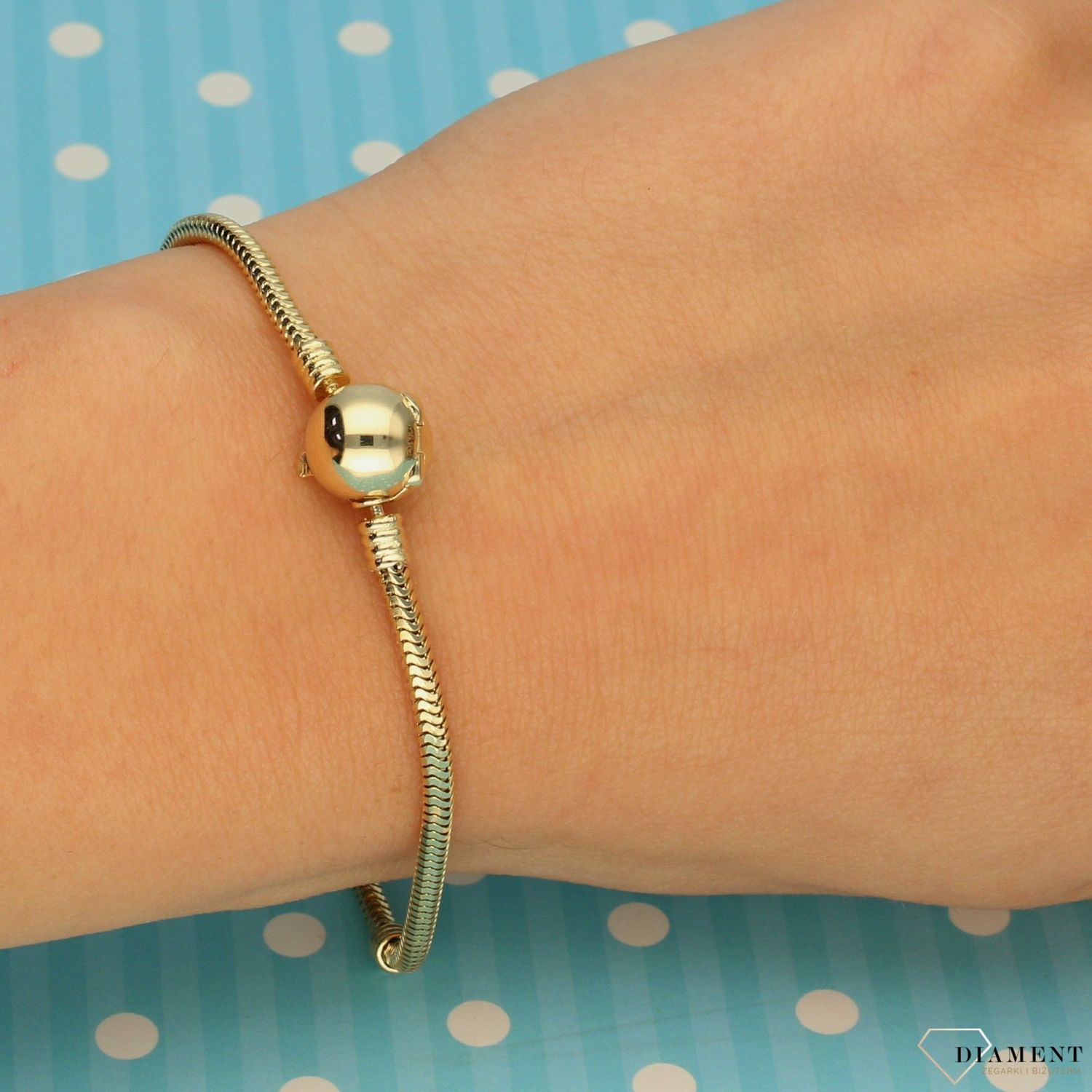 Złota bransoletka 585 'żyłka na charmsy' DIA-BRA-0384-585 (3).jpg