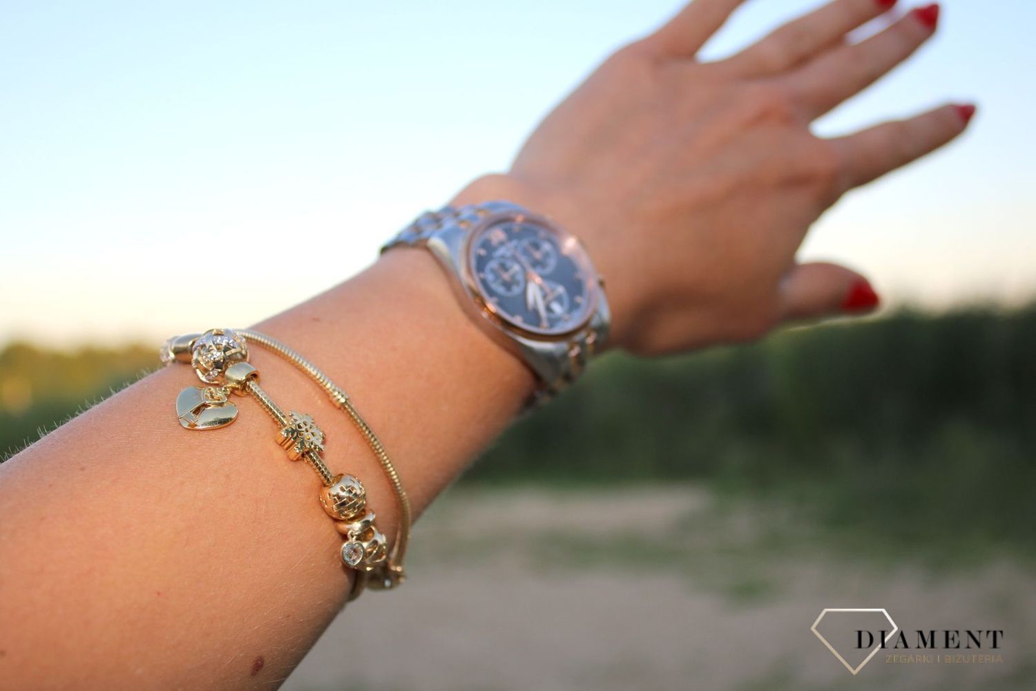 Złota bransoletka 585 'żyłka na charmsy' DIA-BRA-0384-585 (3).jpg