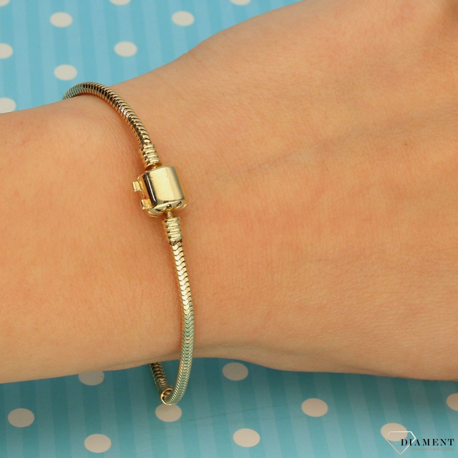 Złota bransoletka 585 'żyłka na charmsy' DIA-BRA-0384-585 (1).jpg