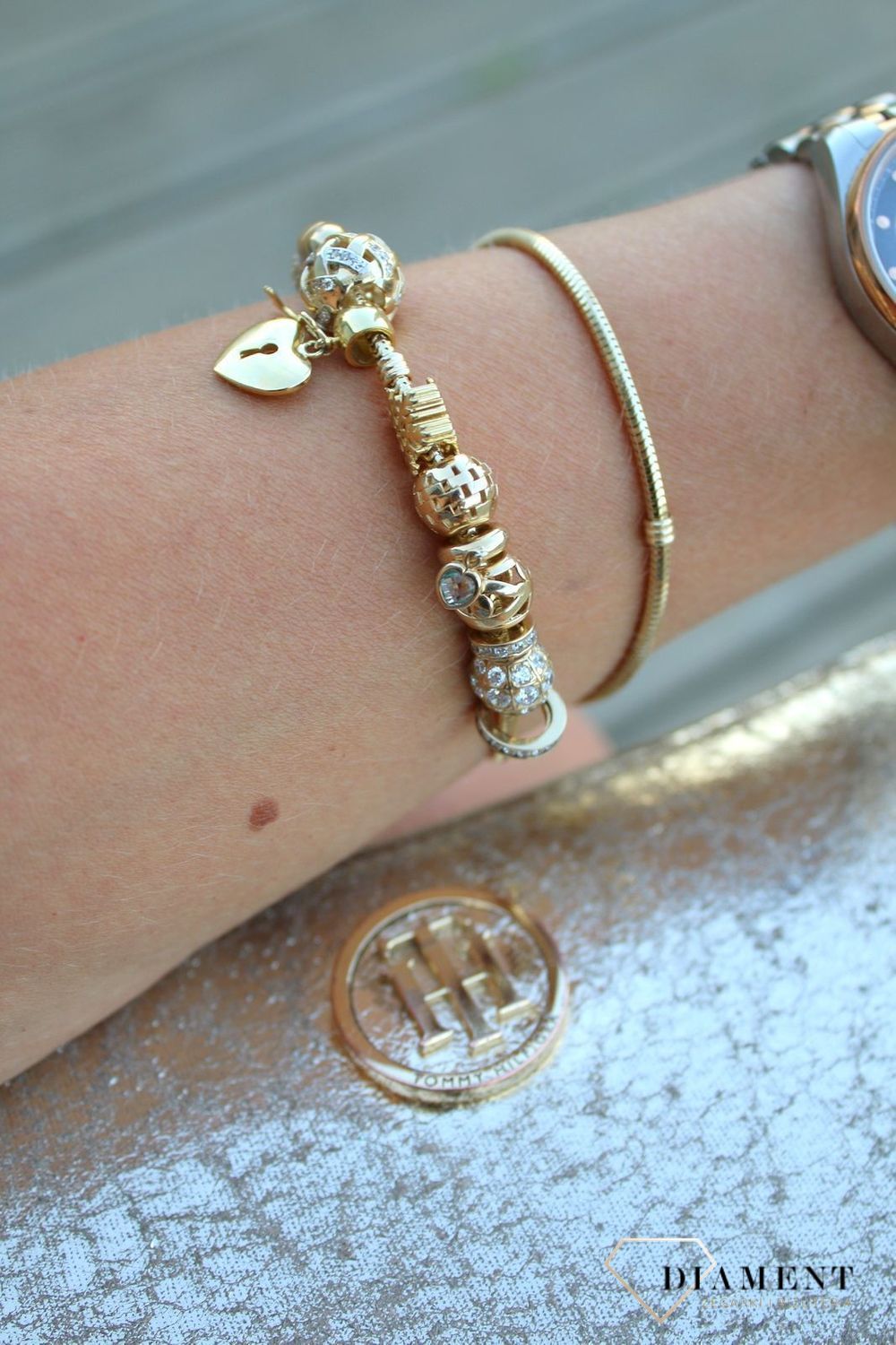 Złota bransoletka 585 'żyłka na charmsy' DIA-BRA-0384-585 (1).jpg