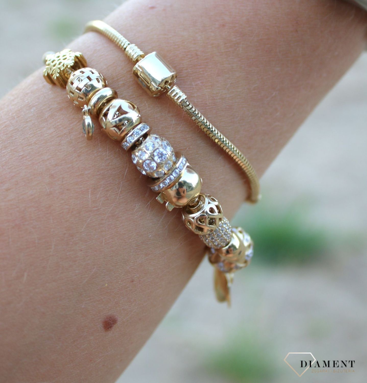 Złota bransoletka 585 'żyłka na charmsy' DIA-BRA-0384-585 (1).jpg