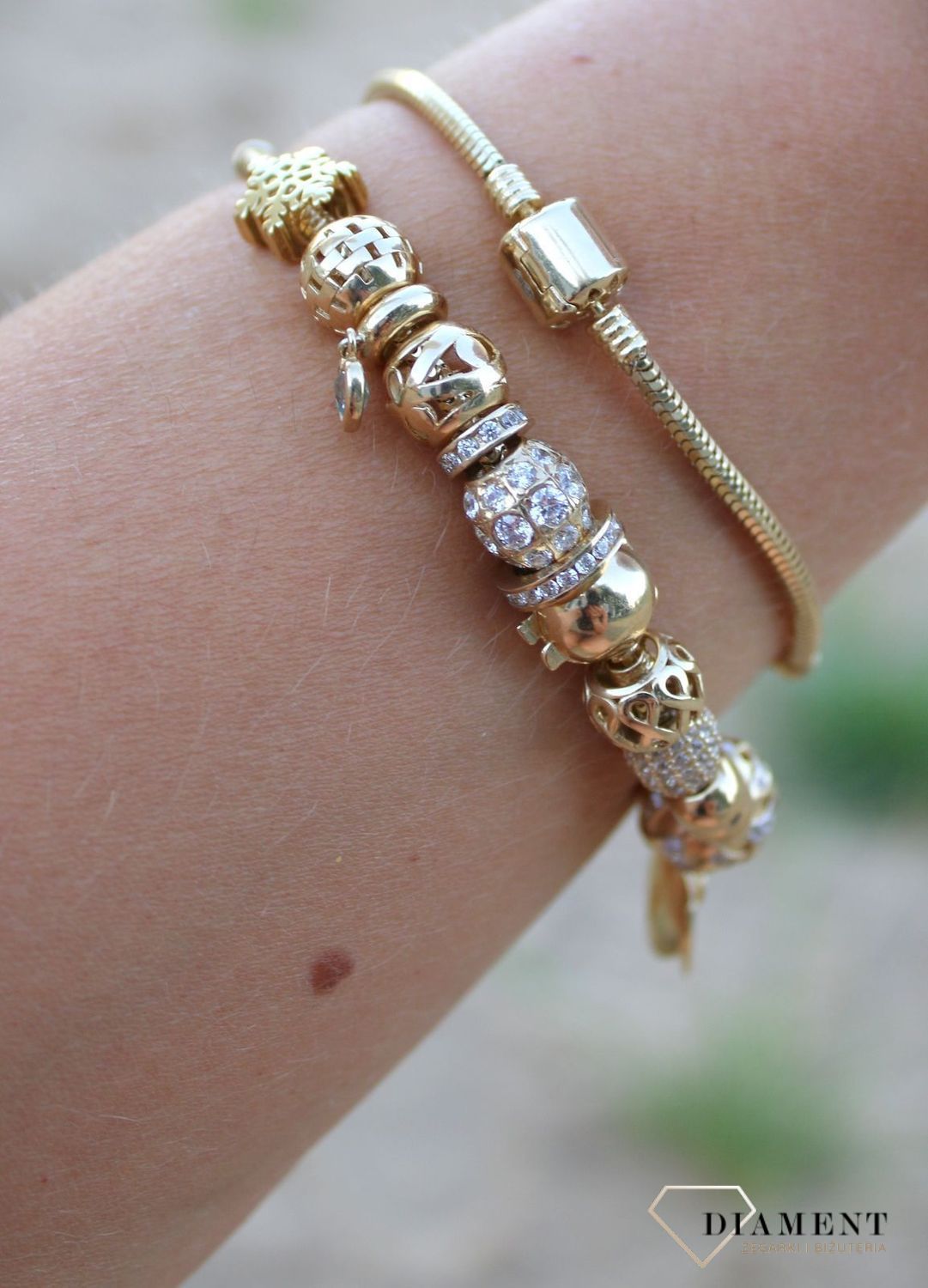 Złota bransoletka 585 'żyłka na charmsy' DIA-BRA-0384-585 (1).jpg