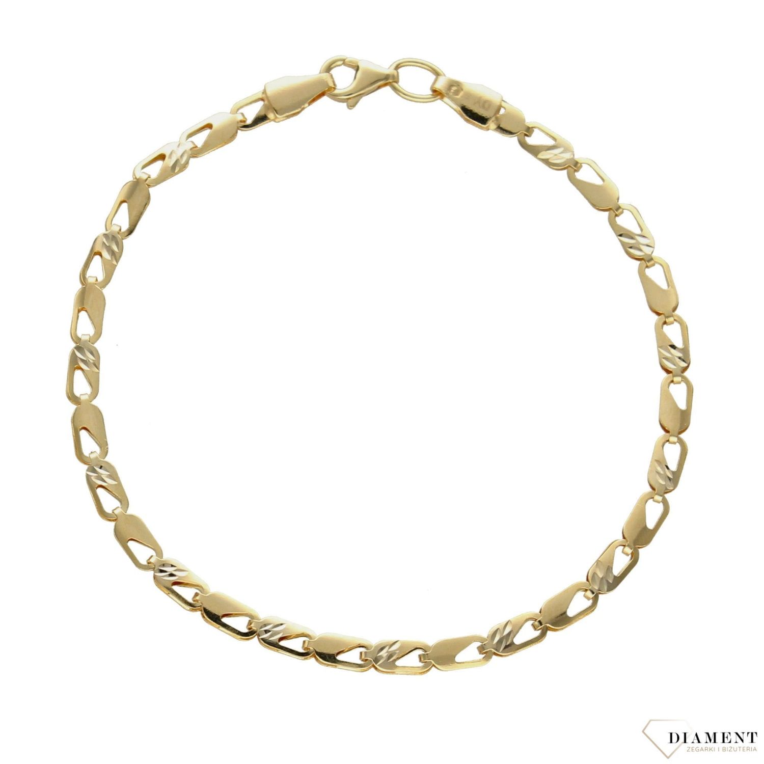 Złota bransoletka 585 'modny wzór' DIA-BRA-0385-585 (1).jpg