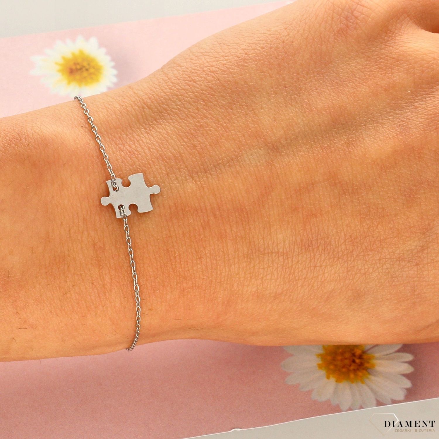 Bransoletka damska celebrytka srebrna puzzel (2).jpg