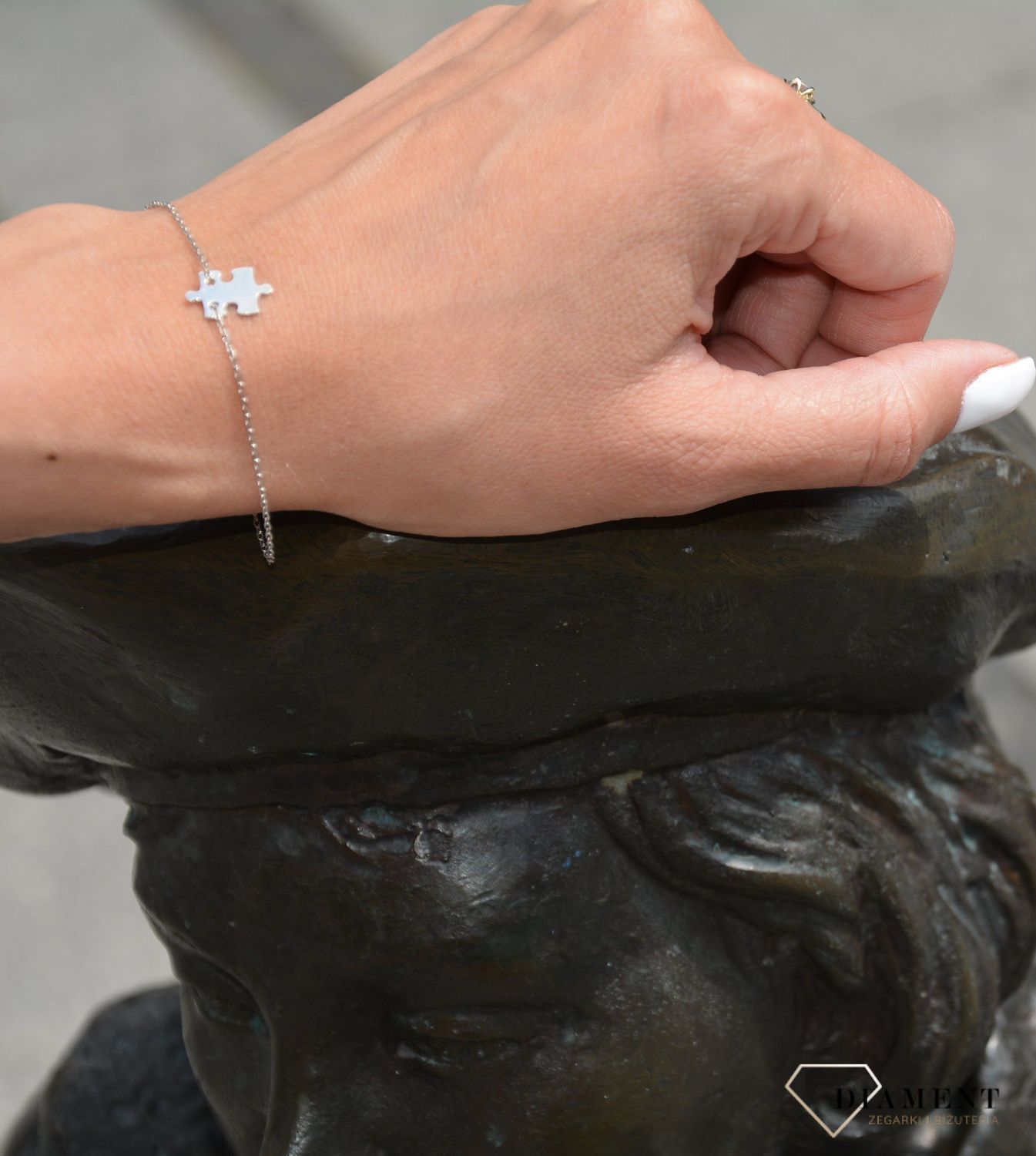 Bransoletka damska celebrytka srebrna puzzel (2).jpg