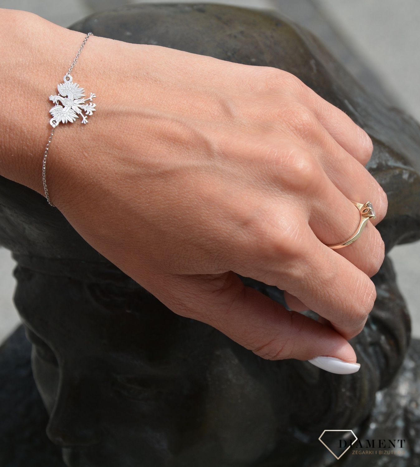 Bransoletka damska srebrna celebrytka orzełek (1).jpg