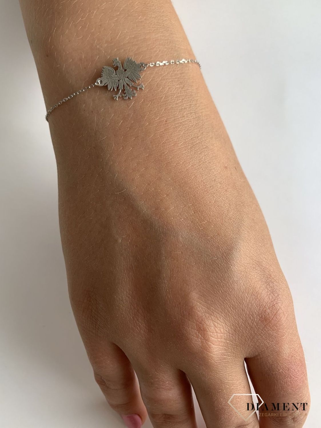 Bransoletka damska srebrna celebrytka orzełek (1).jpg