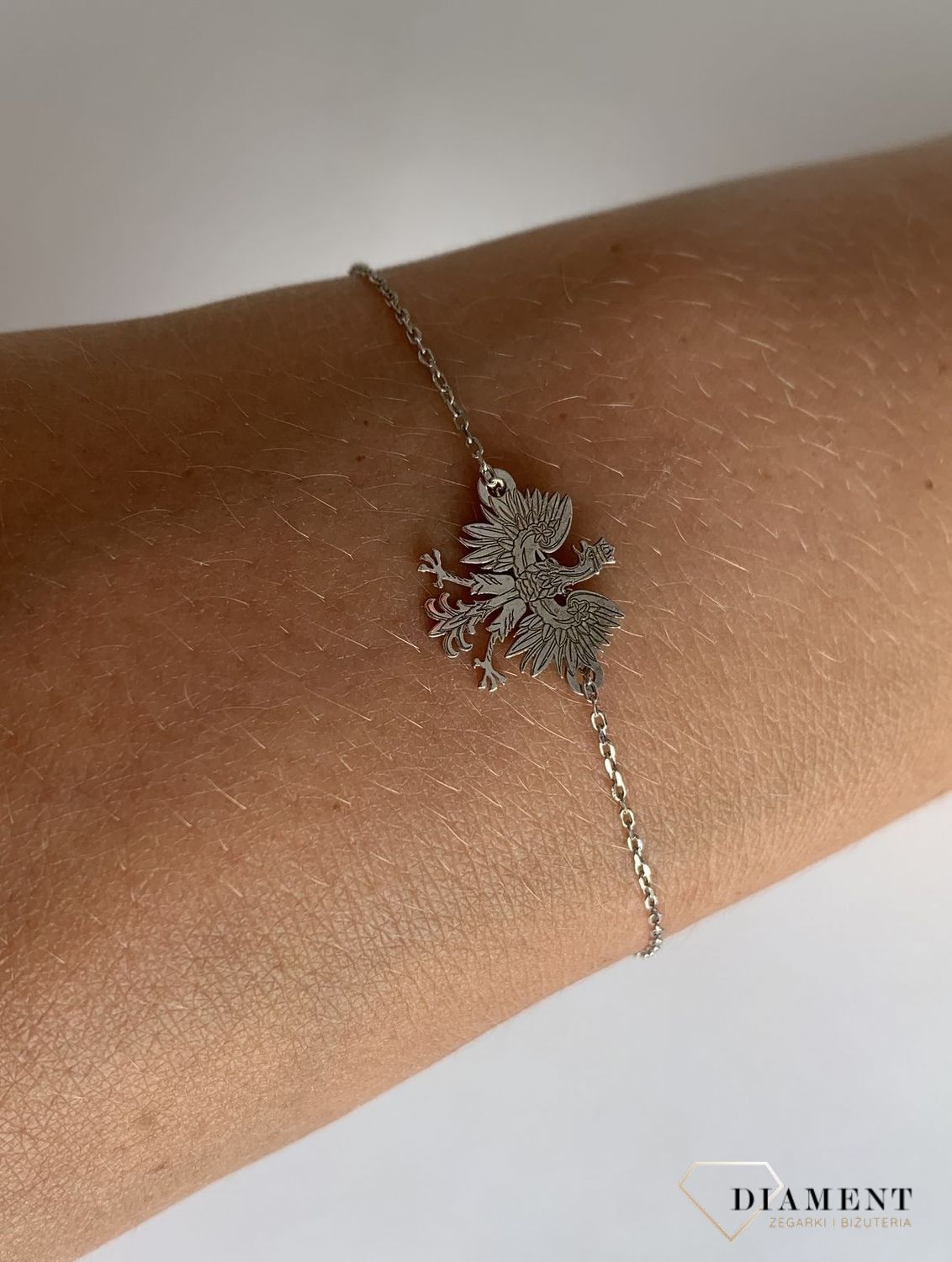 Bransoletka damska srebrna celebrytka orzełek (1).jpg