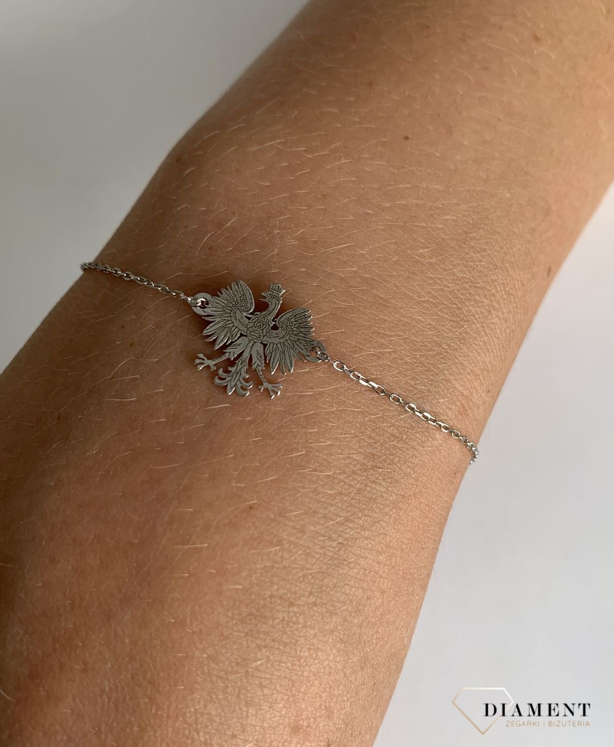Bransoletka damska srebrna celebrytka orzełek (1).jpg