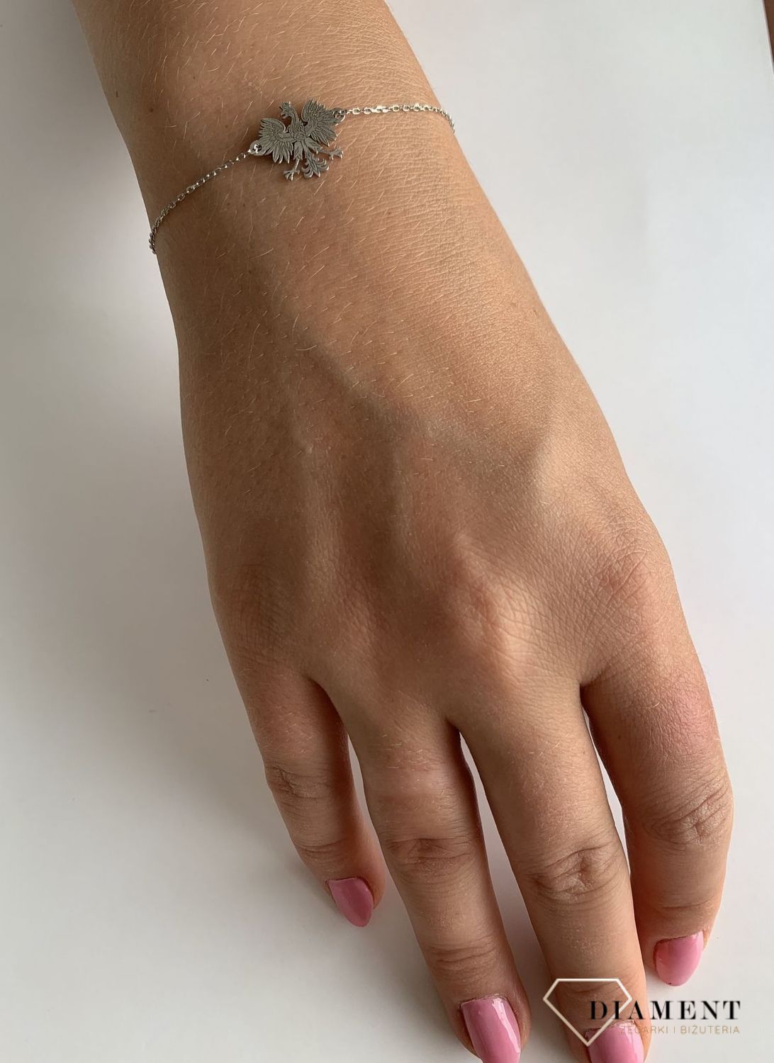 Bransoletka damska srebrna celebrytka orzełek (1).jpg
