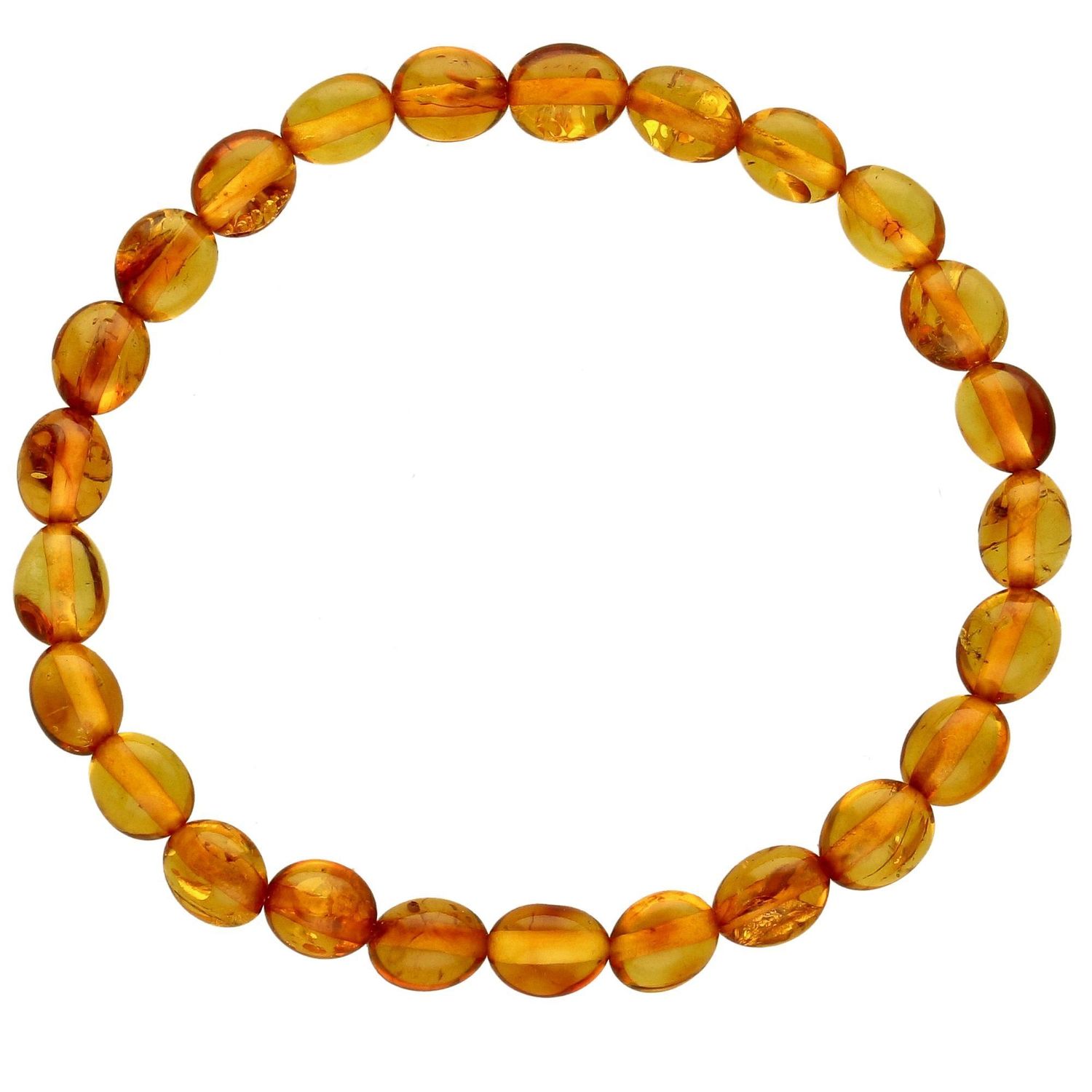 Bransoletka na gumce z bursztynu bałtyckiego  DIA-BRA-0583-INNE.jpg