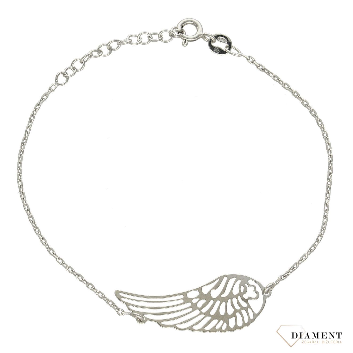 Srebrna bransoletka celebrytka 925 skrzydło DIA-BRA-0683-925. Srebrna bransoletka została wykonana z wysokiej jakości srebra próby 925 (1).jpg
