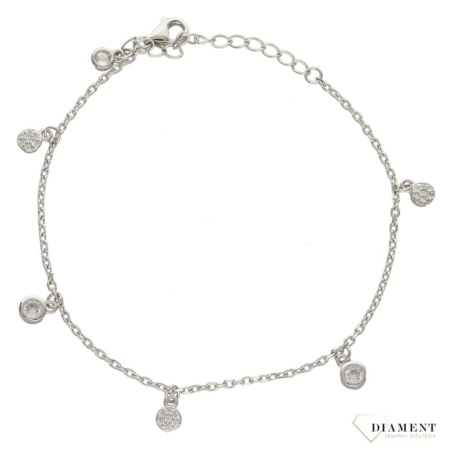 Srebrna bransoleta 925 z wiszącymi cyrkoniami DIA-BRA-0684-925 ✅ Srebrna bransoletka z wiszącymi cyrkoniami  (1).jpg