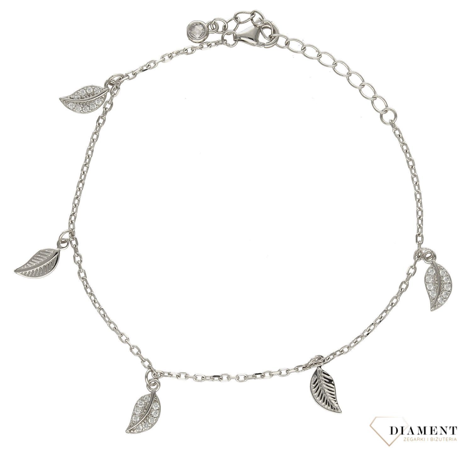 Srebrna bransoletka z wiszącymi listkami DIA-BRA-0689-925.jpg