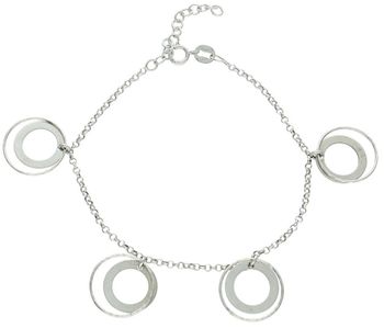 Bransoletka srebrna próby 925 DIA-BRA-0697-925 z czterema okrągłymi elementami 1,4 cm. Długość 16+3 cm, zapięcie na karabińczyk, waga 2,80 g. Lekka i stylowa biżuteria dla kobiet.1.jpg