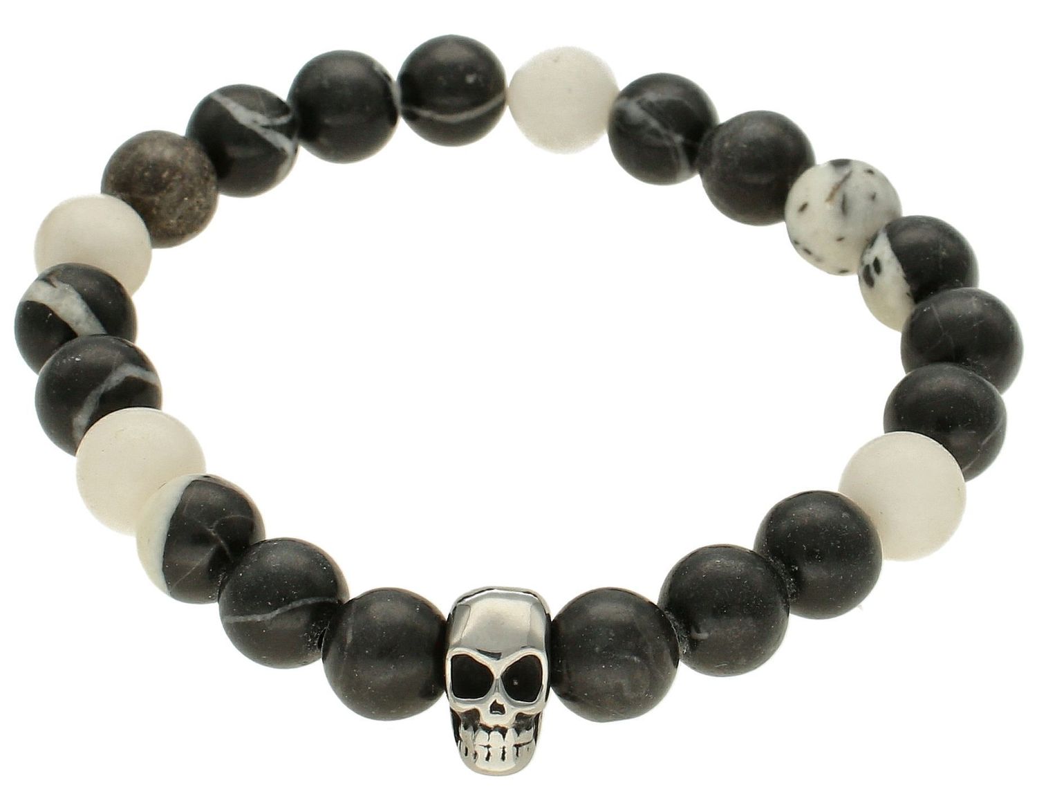 Bransoletka męska z czaszką. Bransoletka męska z kamieniami naturalnymi. Bransoletka męska w formie koralików (2).jpg