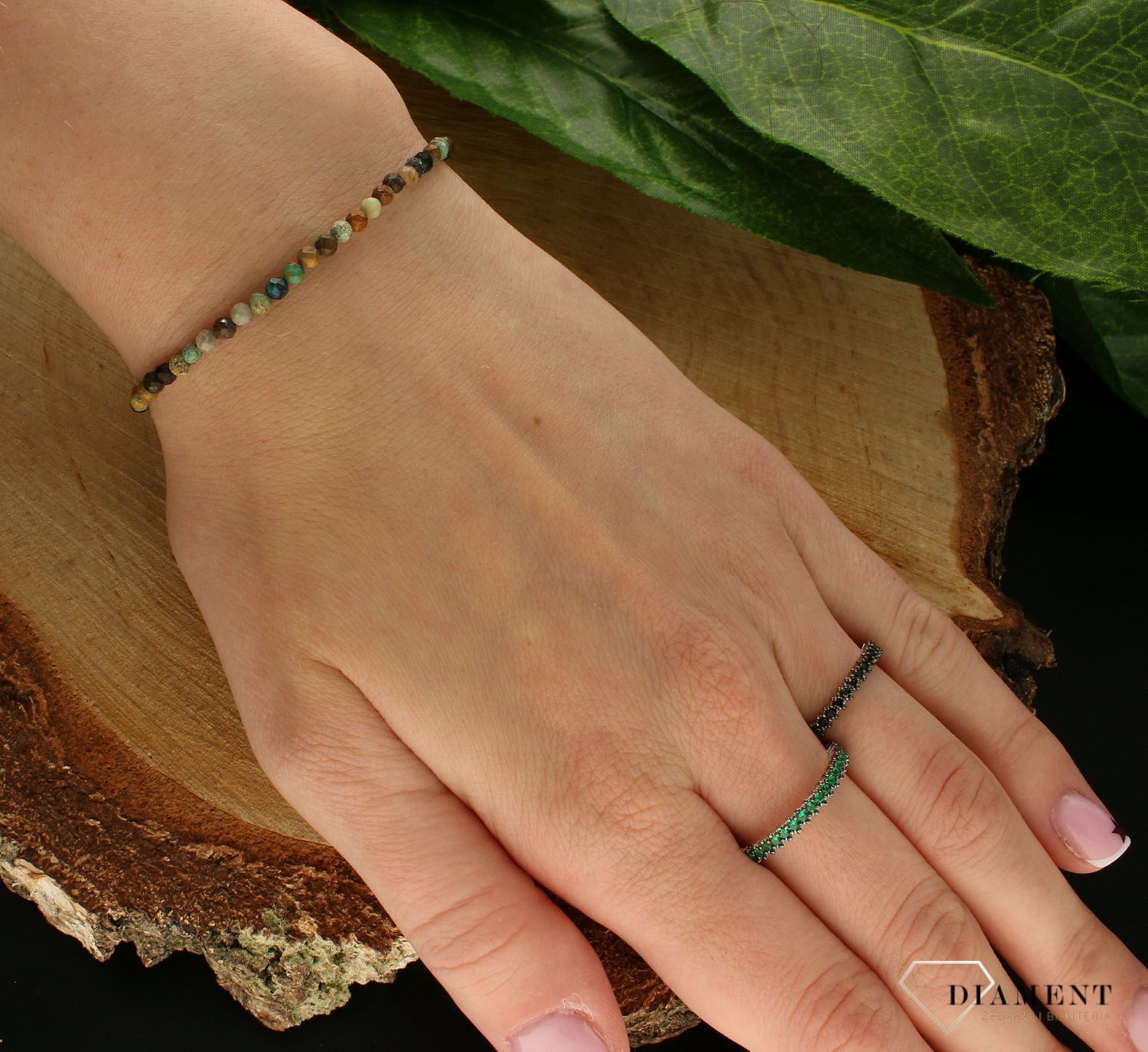 Srebrna bransoletka damska 925 z turkusem DIA-BRA-10077-925. Srebrna bransoletka damska idealna na prezent. Bransoletka damska z kamieniami naturalnymi. Srebrna bransoletka z turkusem.  (3).jpg