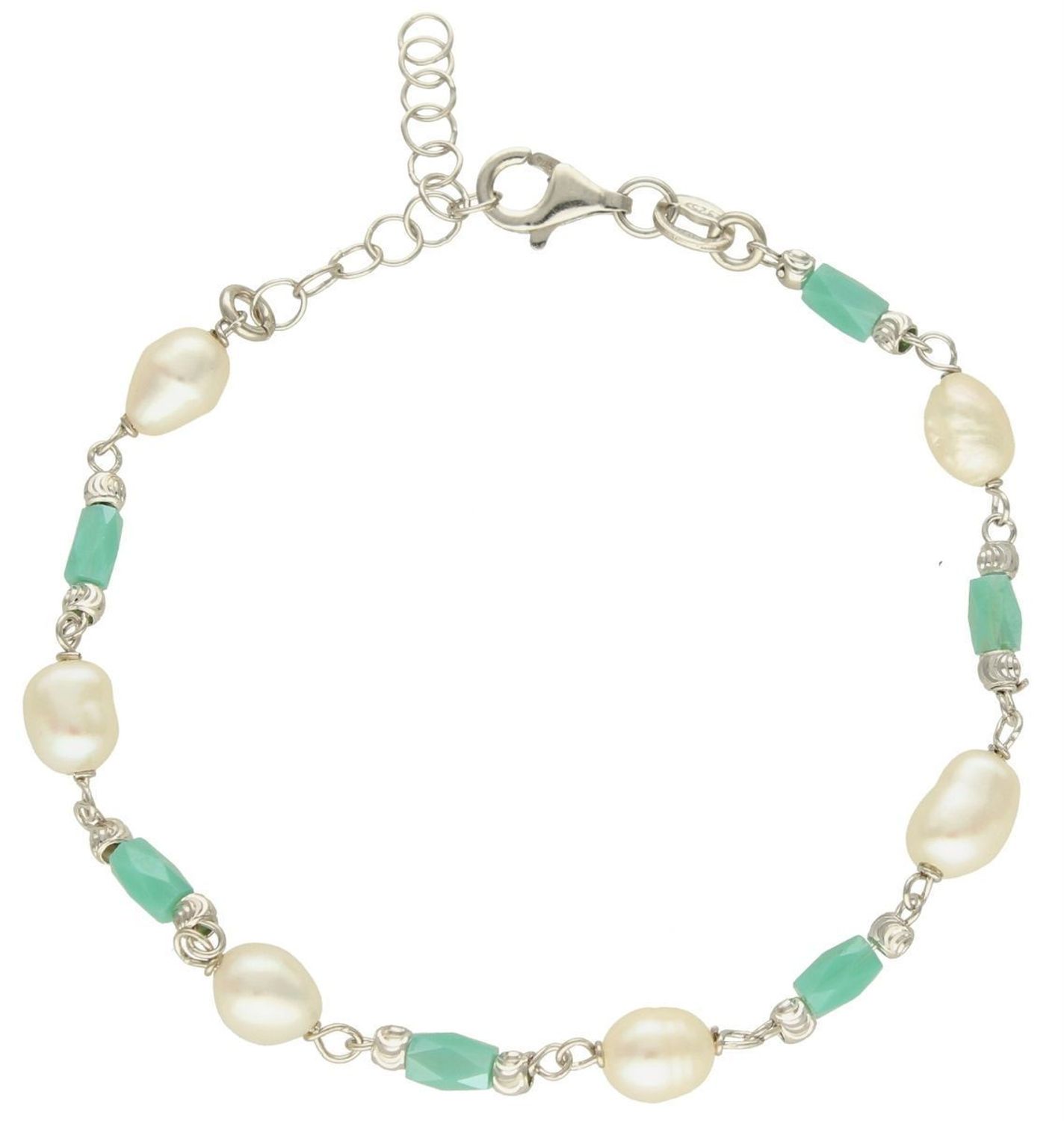 Srebrna bransoletka 925 z różowymi koralikami i perłami DIA-BRA-10154-925. Srebrna bransoletka damska. Srebrna bransoletka na prezent. Srebrna bransoletka z koralikami. Bransoletka srebrna z perłami.  (2).jpg