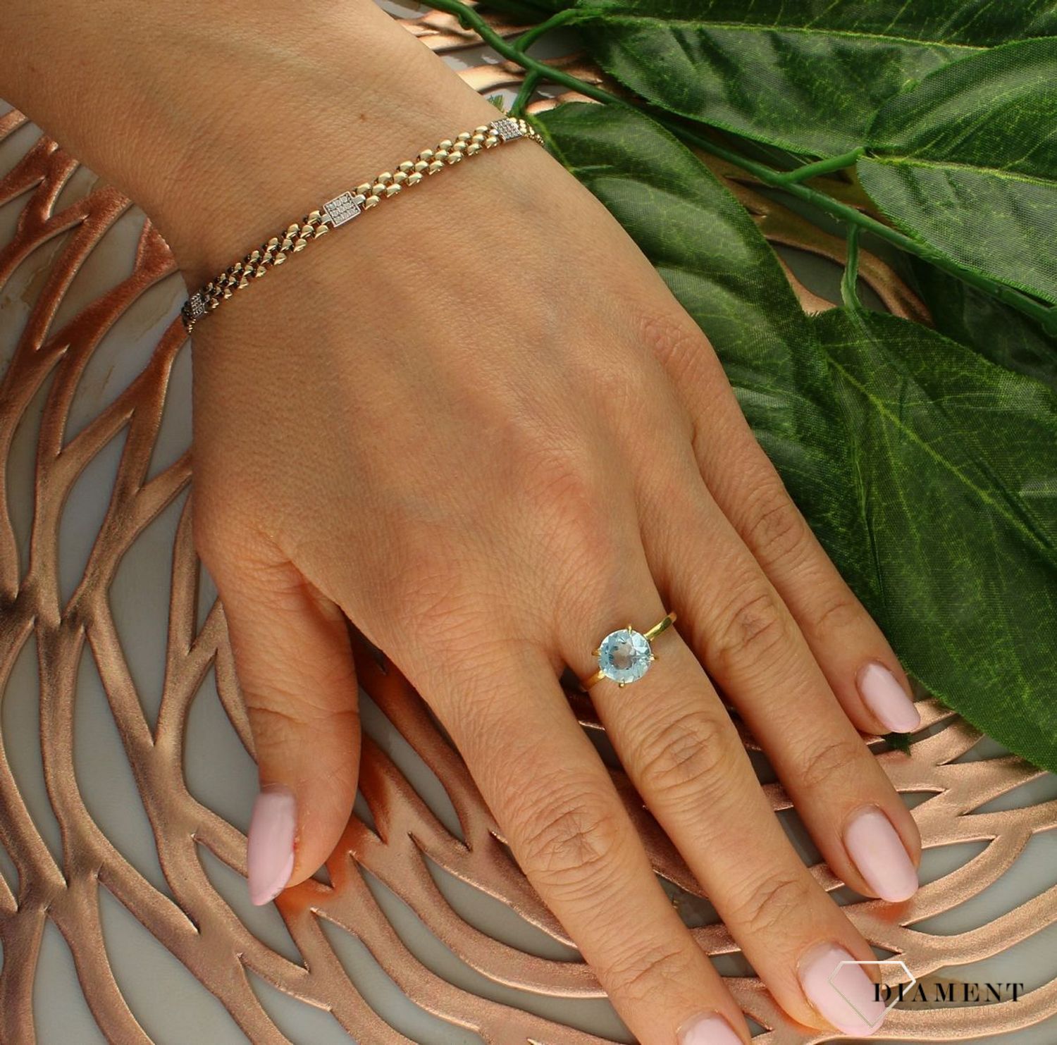 Bransoletka damska  Złote kostki  585 DIA-BRA-10259-585b (2).jpg