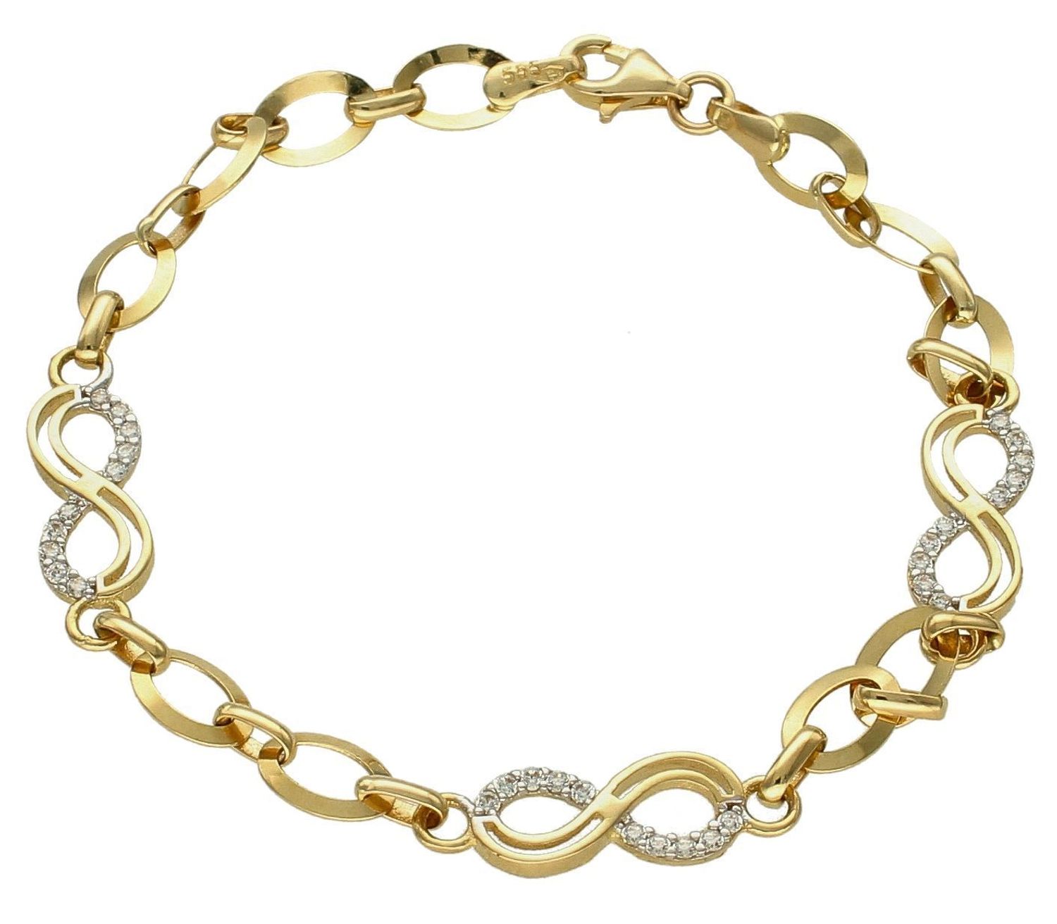 Bransoletka damska złota Ozdobne nieskończoności 585 DIA-BRA-10380-585 (2).jpg