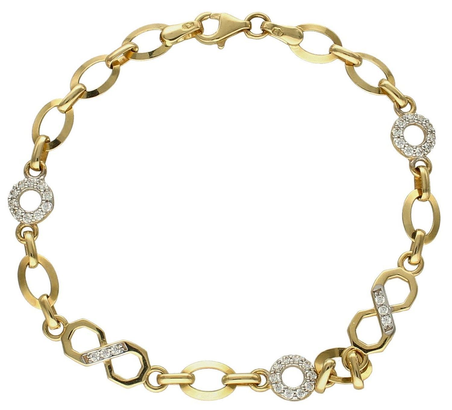 Bransoletka damska złota Kółeczka z nieskończonością 585 DIA-BRA-10381-585 (3).jpg