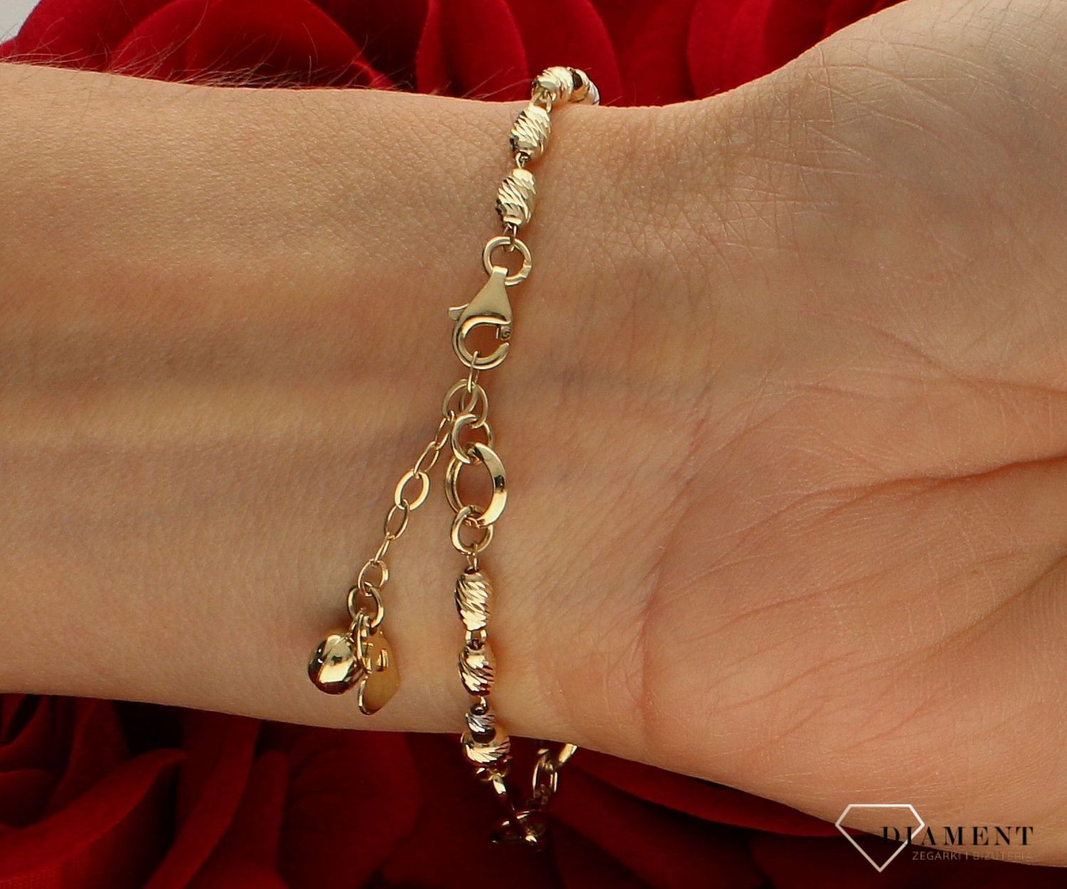 Bransoletka damska złota Spinacze i Kuleczki 585  DIA-BRA-10382-585 (1).jpg