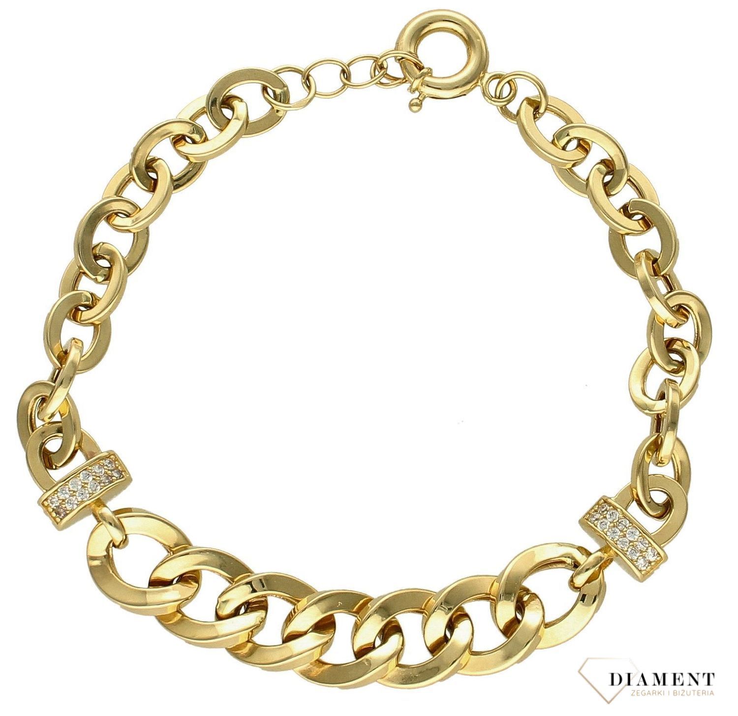 Bransoletka damska złota Dwa różne sploty 585 DIA-BRA-10384-585 (1).jpg