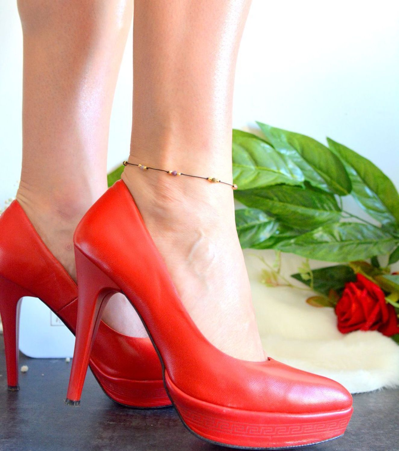 Srebrna bransoletka damska 925 z kamieniem naturalnym Turmalin na sznureczku DIA-BRA-10428-925.  Srebrna bransoletka z kamieniami naturalnymi. Bransoletka srebrna damska z turmaline. Bransoletka na sznureczku zaciągana. Bransoletka na.jpg