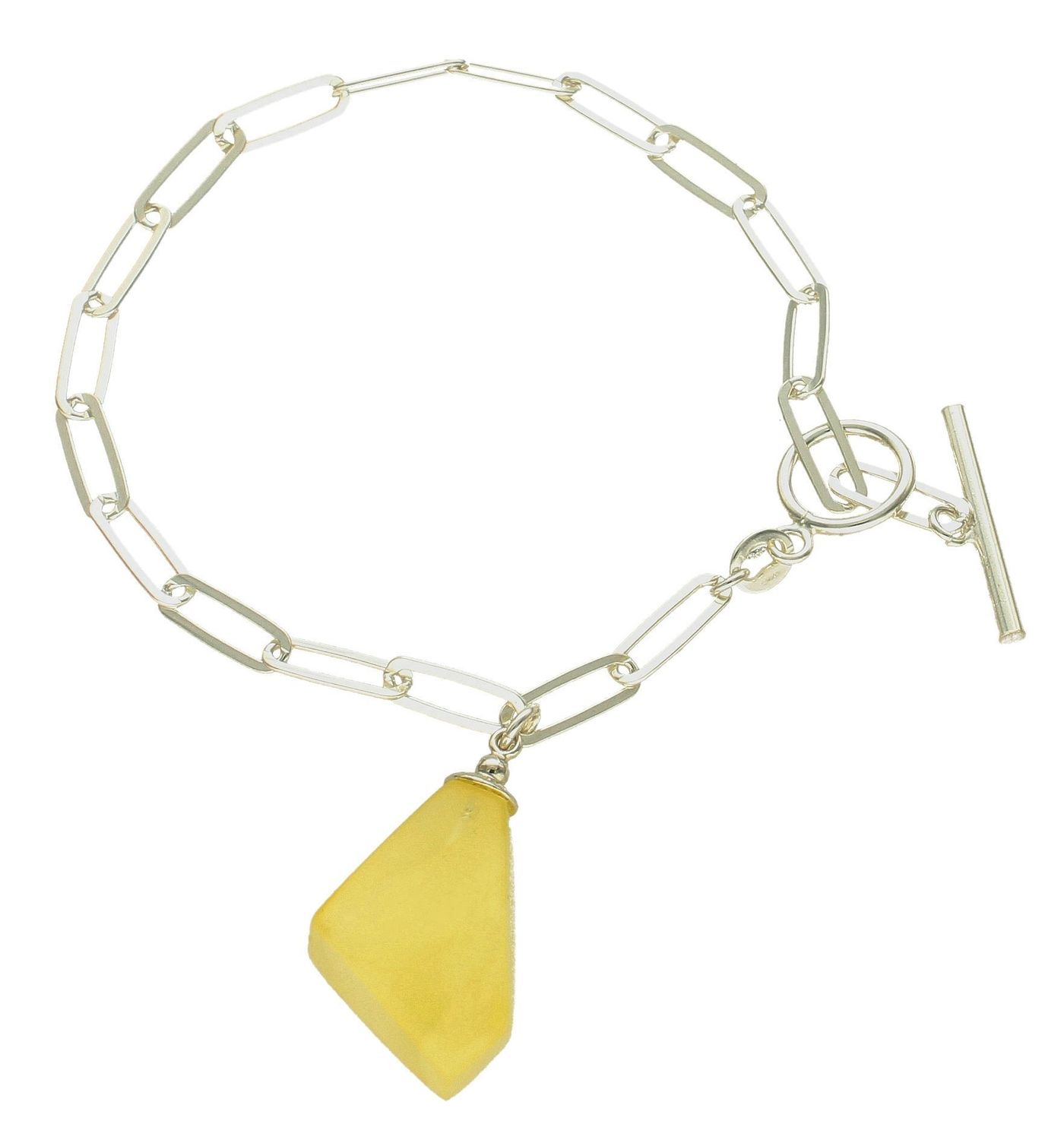 Srebrna bransoletka damska 925 z bursztynowym kamieniem DIA-BRA-10433-925-925. Srebrna bransoletka z mlecznym bursztynem. Srebrna bransoletka z kamieniem naturalnym. Bransoletka z bursztynem na prezent (1).jpg