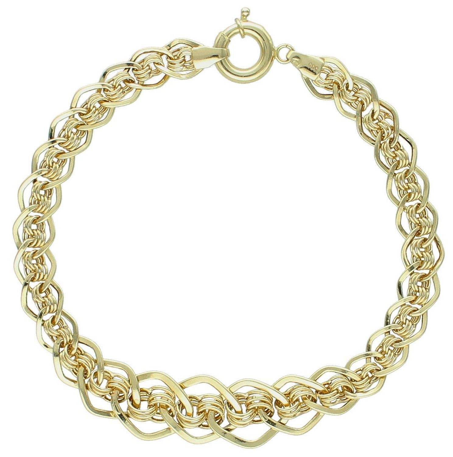 Bransoletka złota damska pr 585, DIA-BRA-10473-585  Złota bransoletka wykonana z 14 karatowego żółtego złota. Bransoletka w oryginalnym wzorze ładnie układającym się na ręce. Bransoletka to idealny pomysł 1.jpg