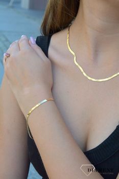 Złota bransoletka damska taśma płaska żmijka DIA-BRA-6215-585. Złota bransoletka damska. Złota bransoletka elegancka. Złota bransoletka żmijka. Złota bransoletka taśma. Złota bransolet (3).JPG