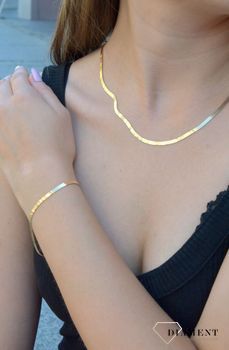 Złota bransoletka damska taśma płaska żmijka DIA-BRA-6215-585. Złota bransoletka damska. Złota bransoletka elegancka. Złota bransoletka żmijka. Złota bransoletka taśma. Złota bransoletka (1).JPG
