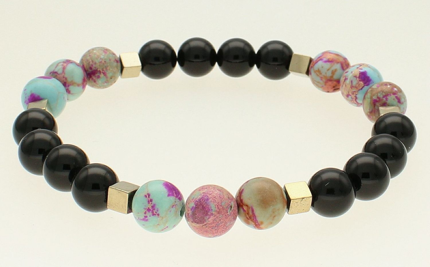 Bransoletka męska z kamieniami naturalnymi jaspis cesarski, onyks 10527 DIA-BRA-10527-INNE (2).jpg