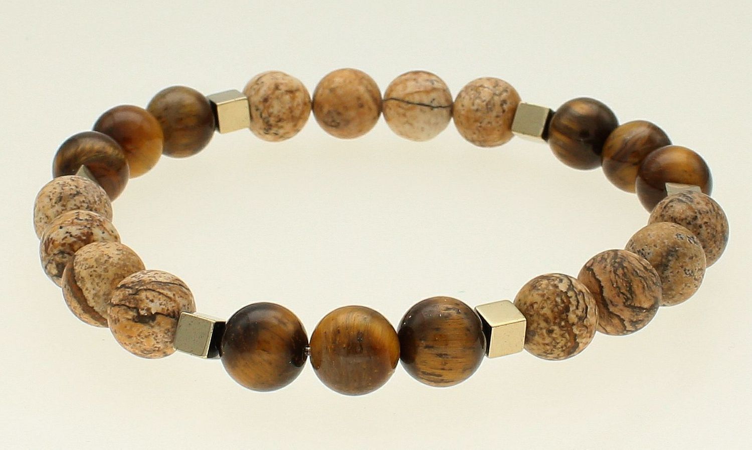 Bransoletka męska z kamieniami naturalnymi jaspis obrazkowy, tygrysie oko DIA-BRA-10528-INNE (2).jpg